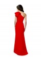 Affordable Sleeveless One Shoulder Stretch Crepe Red Long Prom Dress Canada