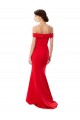 Affordable Sleeveless Off the Shoulder Stretch Crepe Red Long Evening Prom Dress Canada
