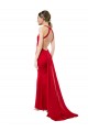 Affordable Sleeveless High Neck Stretch Crepe Red Long Formal Evening Gown Canada