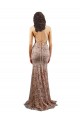 Affordable Sleeveless High Neck Stretch Crepe & Sequin Tulle Rose Gold Long Prom Dress Canada