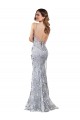 Affordable Sleeveless High Neck Stretch Crepe & Sequin Tulle Silver Long Prom Dress Canada