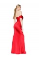 Affordable Sleeveless High Neck Stretch Satin Red Long Prom Dress Canada