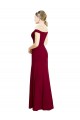 Affordable Sleeveless Off the Shoulder Soft Chiffon Burgundy Long Black Tie Prom Dress Canada
