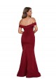 Affordable Sleeveless Off the Shoulder Spandex Burgundy Long Plus Size Formal Prom Dress Canada