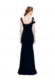 Affordable Sleeveless Off the Shoulder Stretch Crepe Dark Navy Long Prom Dress Canada