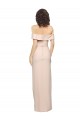 Affordable Sleeveless Off the Shoulder Stretch Crepe Nude Long Prom Dresses Canada
