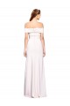 Affordable Sleeveless Off the Shoulder Stretch Crepe White Long Prom Dress Canada