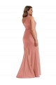 Affordable Sleeveless One Shoulder Silky Satin Georgia Peach Long Black Tie Plus Size Prom Dress Canada