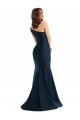 Affordable Sleeveless One Shoulder Silky Satin Light Sky Blue Long Prom Dress Canada