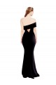Affordable Sleeveless One Shoulder Stretch Crepe Black Long Evening Prom Dresses Canada