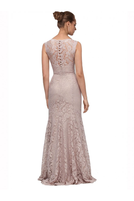 Affordable Sleeveless Scoop Neck Lace Long Prom Dress Canada