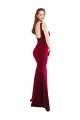Affordable Sleeveless Square Neck Stretch Crepe Burgundy Long Prom Evening Dress Canada