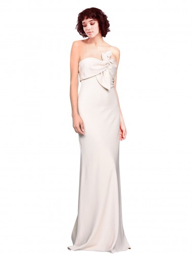 Affordable Sleeveless Strapless Stretch Crepe Mermaid Long Prom Dress Canada