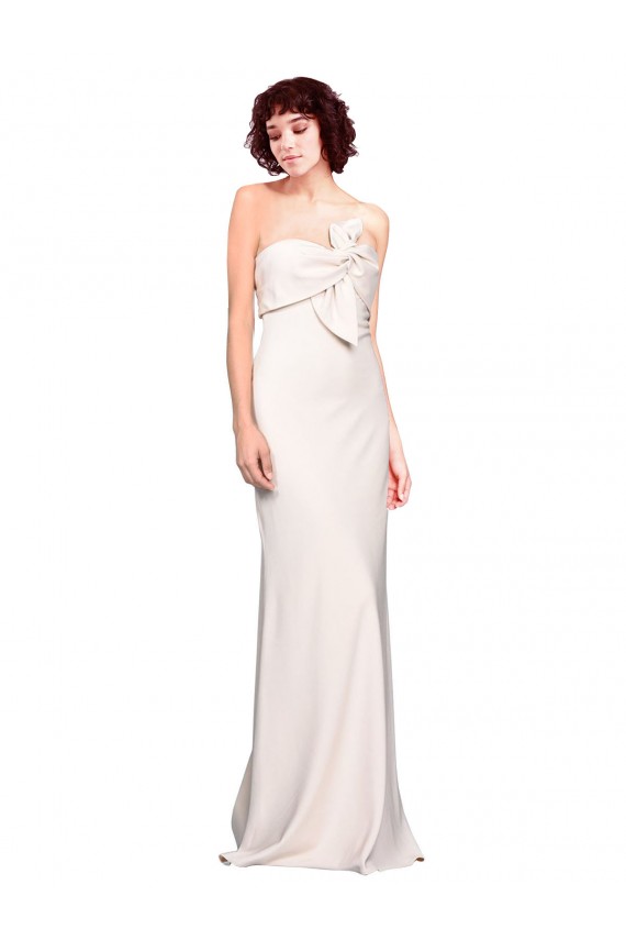 Affordable Sleeveless Strapless Stretch Crepe Mermaid Long Prom Dress Canada