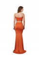 Affordable Sleeveless Strapless Spandex Orange Long Prom Dress Canada
