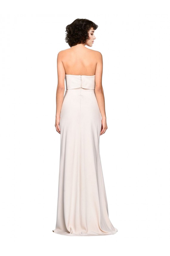Affordable Sleeveless Strapless Stretch Crepe Mermaid Long Prom Dress Canada