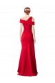 Affordable Sleeveless Stretch Crepe Red Long Prom Dress Canada