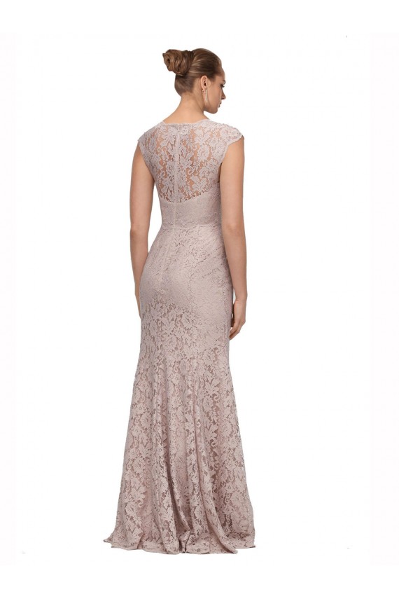 Affordable Cap Sleeves Sweetheart Lace Long Prom Dress Canada