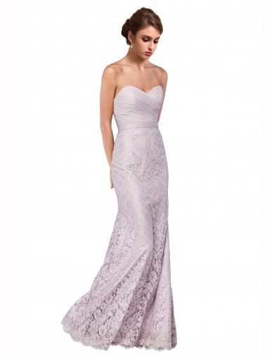Affordable Sleeveless Sweetheart Lace Long Prom Dress Canada