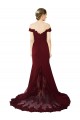 Affordable Sleeveless Sweetheart Stretch Crepe & Lace Burgundy Gold Sweep Train Prom Dress Canada