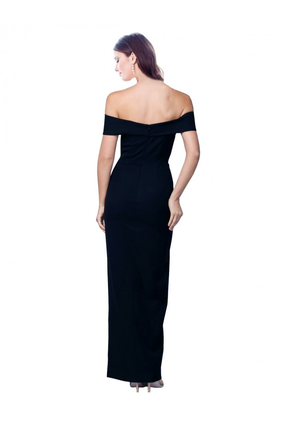 Affordable Sleeveless Sweetheart Stretch Crepe Black Long Prom Dress Canada