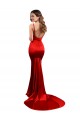 Affordable Sleeveless Sweetheart Stretch Satin Red Long Prom Dress Canada