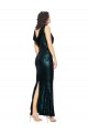 Affordable Sleeveless V-Neck Sequin Dark Green Long Prom Dress Canada