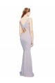 Affordable Sleeveless V-Neck Stretch Crepe Arctic Lilac Long Prom Dress Canada