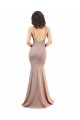 Affordable Sleeveless V-Neck Stretch Crepe Dusty Pink Long Black Tie Prom Dress Canada