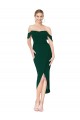 Affordable Sleeveless High Neck Stretch Crepe Midnight Green Knee Length High Low Prom Dress Canada