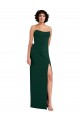 Affordable Sleeveless Strapless Stretch Crepe Midnight Green Long Prom Dress Canada