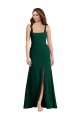Affordable Sleeveless Square Neck Stretch Crepe Midnight Green Long Prom Dress Canada