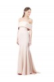 Affordable Sleeveless Off the Shoulder Stretch Crepe Nude Long Prom Dress Canada