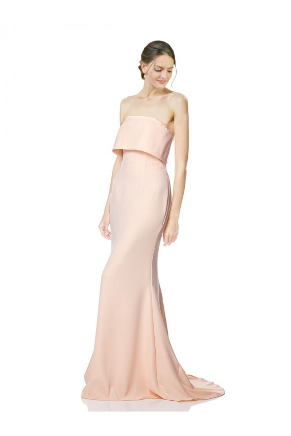 Affordable Sleeveless High Neck Stretch Crepe Nude Long Black Tie Prom Dress Canada