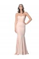 Affordable Sleeveless Sweetheart Stretch Crepe & Tulle Nude Long Prom Dress Canada