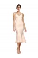 Affordable Sleeveless V-Neck Stretch Crepe Nude Midi Length Prom Dress Canada