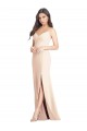 Affordable Sleeveless Sweetheart Stretch Crepe Nude Long Prom Dress Canada