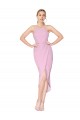 Affordable Sleeveless High Neck Stretch Crepe Orchid Knee Length Prom Dress Canada