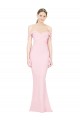 Affordable Sleeveless Strapless Stretch Crepe Pink Long Low Back Evening Prom Dress Canada