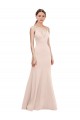 Affordable Sleeveless V-Neck Stretch Crepe Pink Long Prom Dress Canada