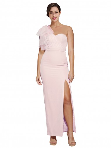 Affordable Sleeveless Sweetheart Stretch Crepe Pink Long Prom Dress Canada