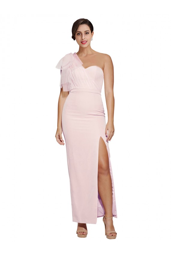 Affordable Sleeveless Sweetheart Stretch Crepe Pink Long Prom Dress Canada