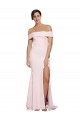 Affordable Sleeveless Square Neck Stretch Crepe Pink Sweep Train Prom Dress Canada