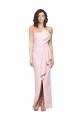 Affordable Sleeveless Strapless Stretch Crepe Pink Long Low Back Prom Dress Canada