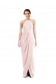 Affordable Sleeveless Halter Neck Stretch Crepe Pink Long Prom Dress Canada
