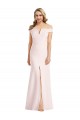 Affordable Sleeveless Off the Shoulder Stretch Crepe Pink Long Prom Dress Canada