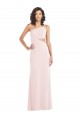 Affordable Sleeveless One Shoulder Stretch Crepe Pink Long Prom Dress Canada