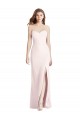 Affordable Sleeveless Strapless Stretch Crepe Pink Long Prom Dress Canada