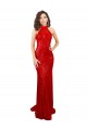 Affordable Sleeveless High Neck Sequin Red Long Prom Dress Canada