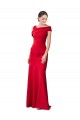 Affordable Sleeveless Stretch Crepe Red Long Prom Dress Canada